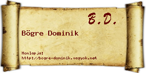 Bögre Dominik névjegykártya