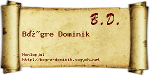 Bögre Dominik névjegykártya